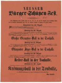 Festplakat Schützenfest Neuss 1860