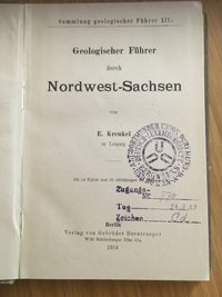 Geologischer Führer durch Nordwest-Sachsen, 1914.
