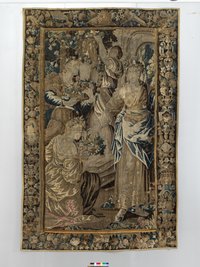 Wandbehang „Mädchen bekränzen Herme“, um 1600